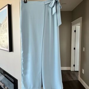 Halara Blue Wide-Leg Pants with Bow